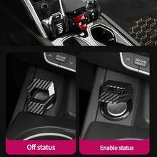 1pc Car Engine Start Stop Button Cover, Carbon Fiber Style Flip-Up Ignition Switch Protector, Universal Push Start Button Decorative Sticker, Anti-Scratch Car Interior Modification Accessory - Multicolor - View 6