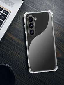 透明手機殼 適用於 Galaxy 系列，加厚四角防震背蓋，抗黃變耐用，柔軟 TPU 緩衝手機殼，凸起鏡頭保護，纖薄手感，附手機掛繩孔，適合貼紙 DIY，適用於 Galaxy 手機配件 - 透明 - 無色 - 查看 9
