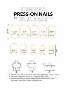 24pcs Short Coffin Shape Glitter Gradient Press-On Nails With White French Tip Acrylic Nail Tips, Includes Jelly Glue And Nail File, Suitable For Parties, Events, Daily Wear. Suitable For Women And Girls. Includes Nail Art Tools. Shapeable Nail Art Set - Multicolor - View 4