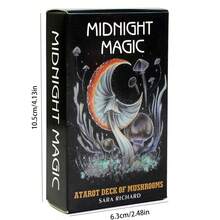 Midnight Magic: A Tarot Deck Of Mushrooms Cards Tarot Cards Party Board Game Fate Card Fortune Telling Game Christmas ,Halloween ,Thanksgiving Gifts! - White - View 1