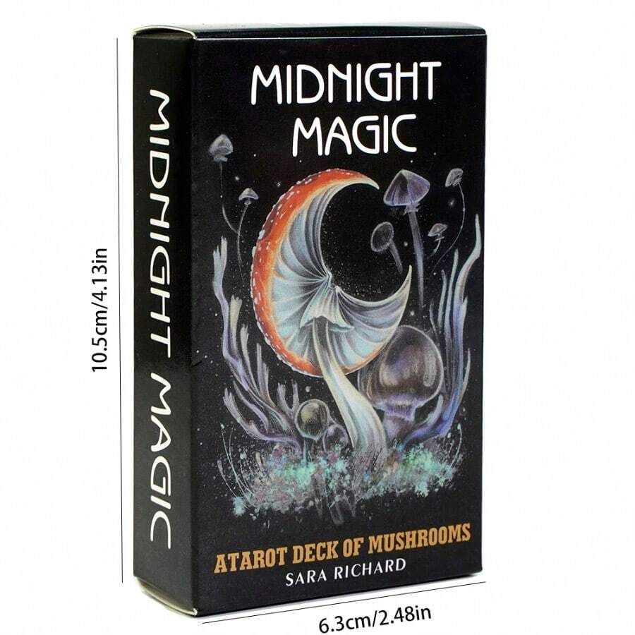 Midnight Magic: A Tarot Deck Of Mushrooms Cards Tarot Cards Party Board Game Fate Card Fortune Telling Game Christmas ,Halloween ,Thanksgiving Gifts! - White - View 1