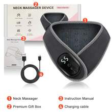 Neck Massager, 2 Modes: 3 Levels Of Vibration And 4 Levels Of Temperature Adjustment, 1800mAh Battery Wireless Charging, Suitable For Men And Women, Ideal Holiday Gift - View 11