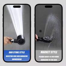 Cabezal de ducha de alta presión premium con 3 modos de rociado, función de apagado con un toque, filtro de cuidado de la piel desmontable, manguera de extensión flexible y soporte sin taladro, perfecto para hogares con baja presión de agua - cabezal de ducha - View 7
