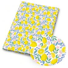 1pc Lemon Print Fabric - 59 X 19.68 Inches (150 X 50 Cm) Pre-Cut Polyester Fabric With Fresh Lemon Floral Patterns - Suitable For DIY Sewing, Scrapbooking, Tablecloths And Crafts - Lemon - View 5