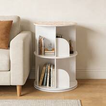 YUNRUX 2-Tier 360° Rotating Bookshelf, Bookcase, Book Display Shelf, Bracket, Storage Shelf - 白色 - 查看 11