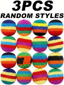 6/3/2/1pc Handmade Crochet Soccer Balls, 5.5cm/2.17in Colorful Knitted Foot Bags, Soft Kicking Balls, Suitable For Juggling, Classroom Activities, Stress Relief, Family Gatherings, Party Favors, Holiday Gifts - Multicolor - View 13