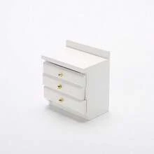 1 Set Mini European Modern Bed And Nightstand, 1:12 Scale Mini Dollhouse Bedroom Set With Floral Pattern, Cute BJD Model Accessories, Realistic Home Decor, Dollhouse Furniture, Miniature Home Scene DIY - Multicolor - View 12
