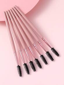 7pcs/Set Pink Eye Stick Mascara Brush, Suitable For Eyebrow And Eyelash Growth, Reusable, Including Eyebrow Brush, Eyeshadow Brush, Spiral Brush, Etc. - Multicolor - View 8