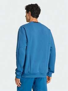 Adidas Men's D4T CREW SWEATS Knit Sweatshirt Without Hood KA4820 - Blue - View 3