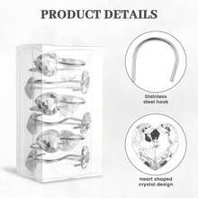 Heart-Shaped Shower Curtain Hook Set, Rust-Resistant And Durable, With Beautifully Designed Rings, Made Of High-Quality Stainless Steel. An Ideal Choice For Bathroom Essentials. - Multicolor - View 7