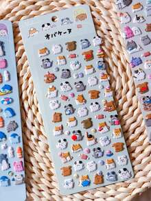 Cute & Adorable Animal Bubble Stickers - Multiple Cute Cartoon Decorations, Perfect For Scrapbooking, Journals & Notebooks - 彩色 - 查看 8