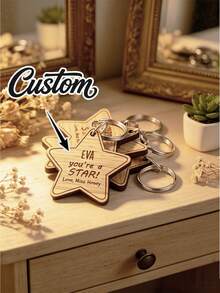 1/2/3pcs Customized Keychain With Metal Key Ring-Teacher Pupil Gift,Laser Engraved Name Text Logo,Teacher Appreciation, Coworker Farewell,Family Member Keychain,Gift For Student,Back To School - Multicolor - View 6