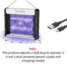 USB Bug Zapper – 3200V Indoor Insect Killer With LED Light Trap, Hanging Or Tabletop Fly Catcher For Garage Shed Warehouse Home, Removable Tray Easy Clean Physical Pest Control For Camping Fathers Day Gift - B - 查看 9