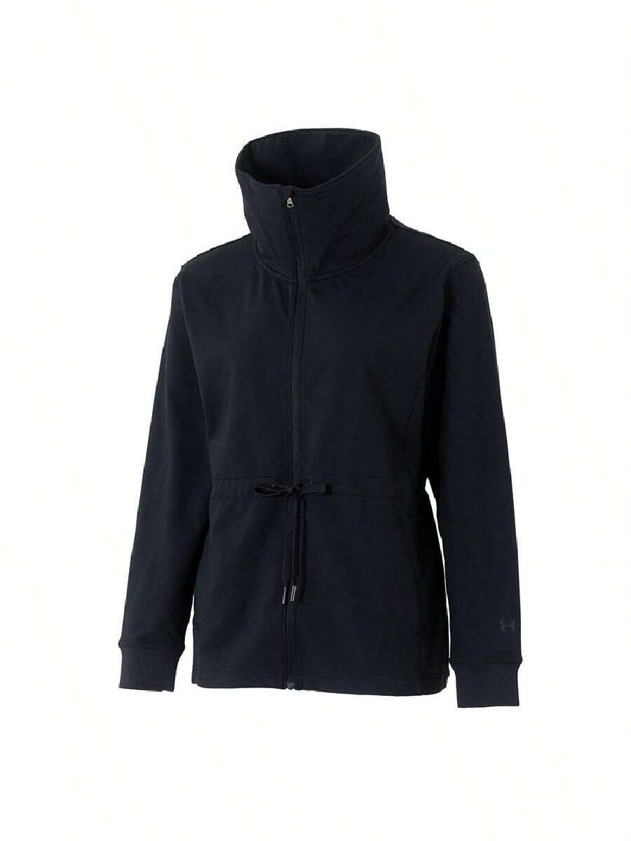 Under Armour APAC W Meridian SC Parka-BLK 2026 Summer New Women's Stand Collar Waist-Cinching Sports Casual Jacket 6010112-001 - Black - View 1