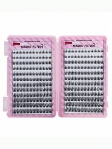 Pestañas Postizas Autoadhesivas Curvatura D 288piezas Libro de Pestañas Gruesas Naturales 8-16mm Pestañas Individuales para Uso Doméstico Adecuadas para Principiantes - Ver 7