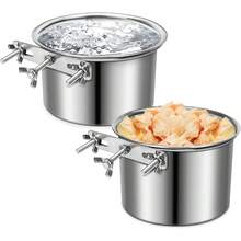 Cuencos de Alimentos y dispensadores de Agua de Acero Inoxidable shineme para Perros Grandes y medianos (.0x3.'' + 6.2x2.5'') - S (4,7 x 2,1" y 3,9 x 1,9") - Ver 10