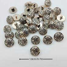15pcs/1.8cm Fashion DIY Personalized Minimalist Round Gold Plastic Buttons, Luxury Vintage Gold Geometric Pattern Buttons, European And American Style High-End Asymmetrical Pattern Buttons, Handmade Sewing Versatile High-Quality Buttons - 15pcs/1.8cm Gold Irregular Buttons - View 6
