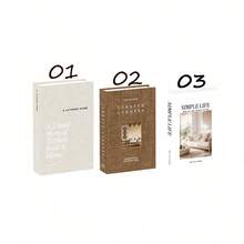 2件/1件 紙質美學裝飾書，咖啡桌書裝飾 - 仿真裝飾書用於裝飾 - 家用桌面裝飾 - 床頭櫃裝飾 - 家用書架裝飾 - 棕白 - 查看 3