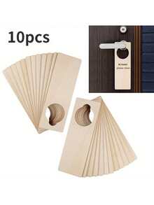 10/20pcs Unfinished Wooden Door Hanger Signs For DIY Crafts And Hotel Office Home Decor - Blank Wooden Door Handle Tags For Customization And Decoration - Doorplate - View 8