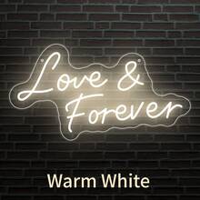 Letrero de Neón LED Love & Forever de 12 Colores, Luz de Neón Acrílica con Cita Romántica Ajustable, Lámpara Decorativa Colgante de Pared Alimentada por USB para Dormitorio, Boda, Fiesta, Aniversario, Bar, Cafetería, Decoración Ideal para el Dulce Hogar y Regalo de Festival para Amantes & Decoración Interior - Amor y para siempre - Ver 21