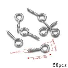 50Pcs Multi Size Stainless Steel Self-Tapping Eye Screws, Eye Pins For DIY Beading Pendant Jewelry Making Findings - Sheep Eye Nails - View 8