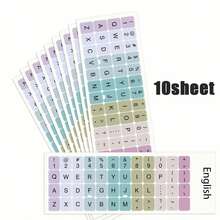 480 Stücke/10 Blatt bunte Tastaturaufkleber, Farbverlauf Tastenkappenaufkleber, bunte universelle englische Tastaturaufkleber, Computer Laptop Desktop englische Tastatur Buchstabenaufkleber, Farbverlauf Rosa Tastaturaufkleber, Farbverlauf Schwarz Tastaturaufkleber, Farbverlauf Lila Tastaturaufkleber, bunte Tastaturaufkleber - Karikatur - View 15