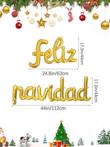 34 件/套金色“Feliz Navidad”圣诞老人装饰气球，包括红色和绿色星形气球、铝箔气球，适用于圣诞派对装饰、新年派对、圣诞节道具、拍照亭背景、圣诞家庭派对用品 - 彩色 - 查看 10