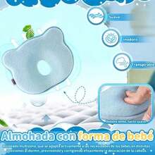 Baby Memory Foam Head Pillow To Prevent Flat Head - 藍色 - 查看 1