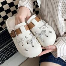 Sandalias tipo zueco de mujer estilo vintage INS de verano, EVA perforada, sin cordones, casuales y cómodas, para playa, jardín y uso versátil al aire libre - Blanco - Ver 5