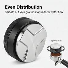 5pcs 51/53/58mm Espresso Accessories Set: Espresso Tamper, WDT Tool, Coffee Distributor, Puck Screen And Dosing Funnel, Suitable For 51mm Coffee Machine And Portafilter - Black - View 5