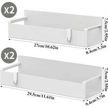 HuggieGems - Paquete de 4 estantes magnéticos para almacenamiento de especias para refrigerador y horno, organizadores de nevera ABS blanco y almacenamiento - 1 - Ver 8