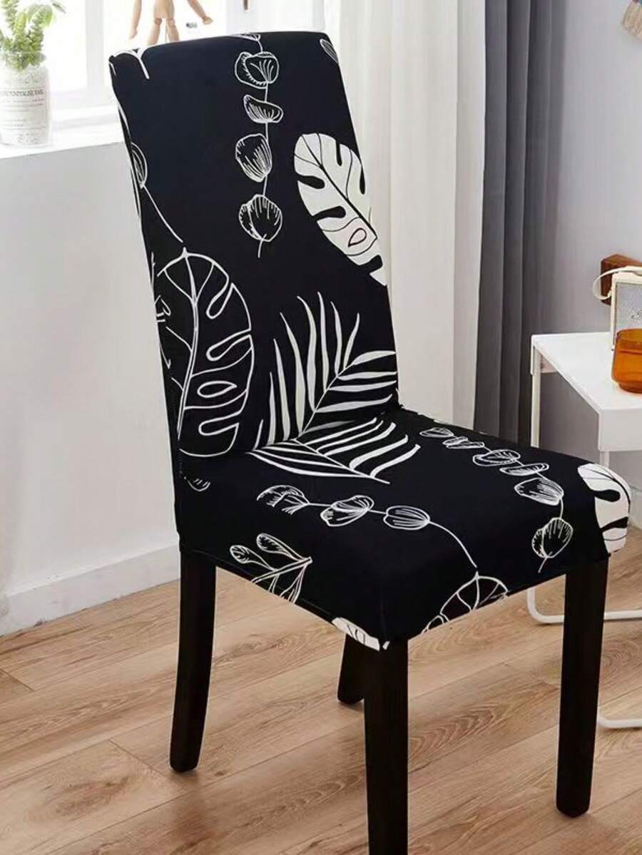Funda elástica para silla - Funda de silla de fibra de poliéster - Funda de silla para uso en hoteles y el hogar - Negro - Ver 1