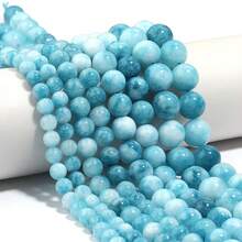 1strand Blue Larimar Natural Round Loose Spacer Stone Beads For Lovers For Jewelry Making Diy Necklace Bracelet Accessories 6 8 10mm - Lake Blue - View 2