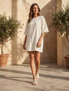 Sandalias de verano casuales y versátiles para uso diario y exterior, de tela de malla transpirable, punta cuadrada, tacón grueso y transparente - Beis - Ver 8