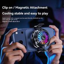 K62 Universal Portable Magnetic Semiconductor Phone Cooler, With RGB Lighting, Powerful Cooling Fan, Suitable For Gaming, New Model - Multicolor - View 4