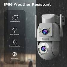 Lenovo X6T Outdoor Security Camera IP Camera Dual Lens PTZ Color Night Vision CCTV Video Surveillance Protection - White - View 7