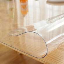 Clear Table Cover Protector Thick Plastic Table Cover, Table Protector For Dining Room Table, Waterproof Vinyl Tablecloth Table Pad Mat For Kitchen, Dresser, Writing Desk - Transparent - View 3