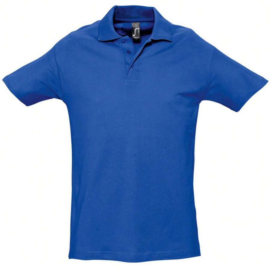SOLS Mens Spring II Short Sleeve Heavyweight Cotton Polo Shirt - Royal Blue - View 1