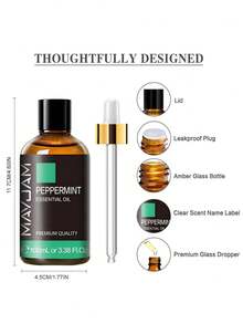 Minyak Esensial Peppermint 10/30/100ml, MAYJAM 1pc Minyak Peppermint Premium untuk Diffuser, Humidifier, Pembuatan Lilin dan Sabun DIY, Minyak Esensial Murni untuk Diffuser untuk Aromaterapi Rumah, Perawatan Kulit, Ruang Tamu, Kantor, Hadiah untuk Teman - Permen - View 6