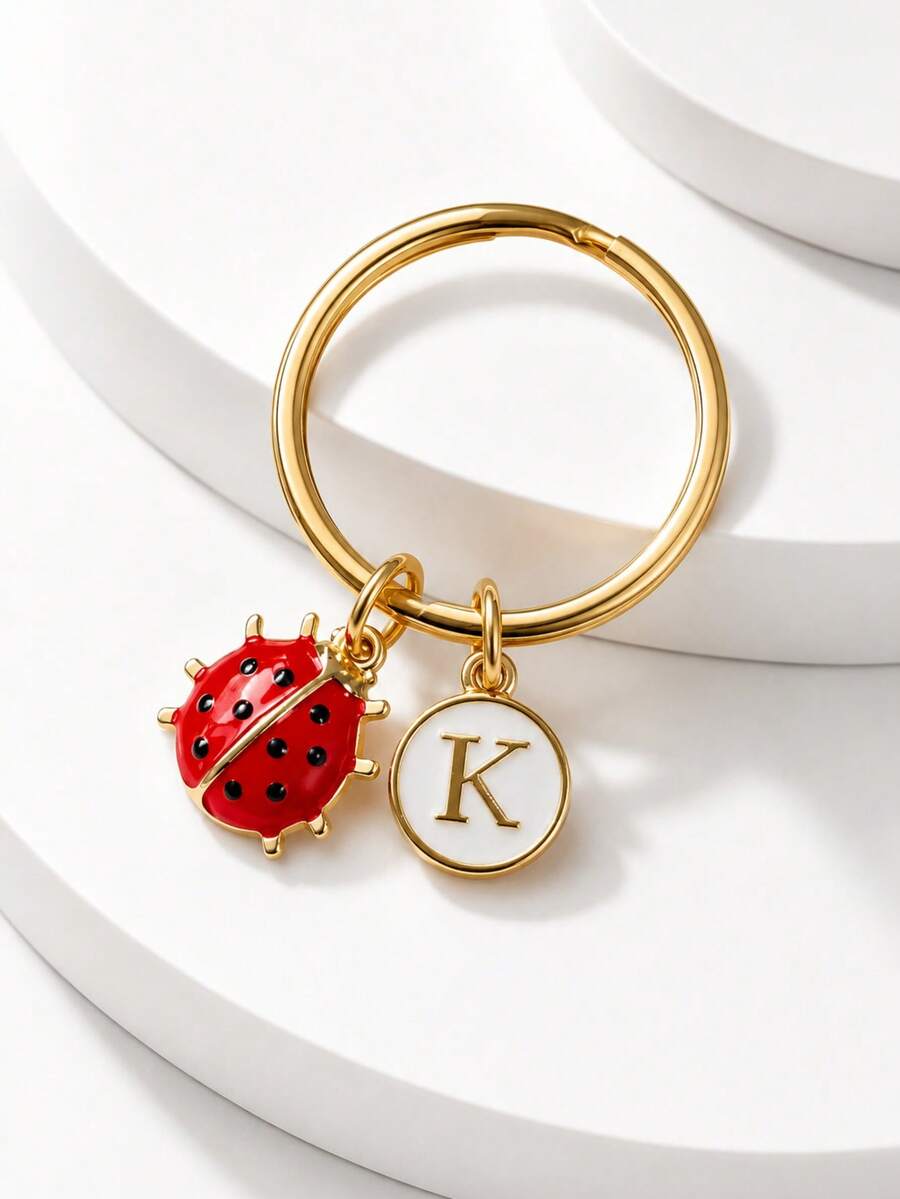 Ladybug Metal Keychain, Customizable, Back To School Bag Keychain Gift, Mother's Day Father's Day Gift, Gift For Boys Gifts For Mother, Father, Graduation, And Teacher