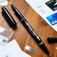 Dual Tip UV Pen 0.7mm&1.5mm,Waterproof, Anti-Fading UV Marker Pens Write On Paper, Leather, Wood, Leather, Plastic, Cloth, Ceramics, Glass, And Metal. Most Surfaces, Back To School - A - View 4