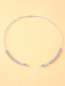 1pc Open Rhinestone Geometric Choker, Diamond-Shaped Rhinestone Choker, Perfect For Women's Simple And Chic Party Look - Rhinestones - View 9