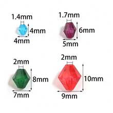 100-1000pcs Faux Crystal Rhombus Double Cone Acrylic Beads - Carved Spacer Beads, Suitable For Handmade DIY Necklace, Earrings, Bracelet Crafts, Keychain, Phone Chain Making Decoration Accessories Loose Beads - Rhomboid Cross-section - View 7