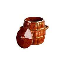 Stoneware Barrel Crock Pot With Lid 3.2L Kitchen Cooking Pickling - 查看 5