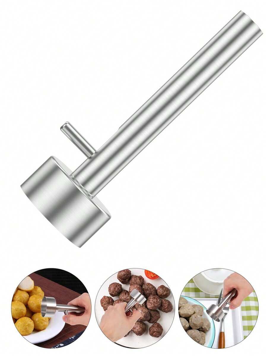 1pc Stainless Steel Meatball Mold, MultiFunction Non-Stick Fish Mold,Portable Meatball Maker Tool,Falafel Maker Scoop, Suitable For Quick And Convenient Fish Ball Making,For Kitchen,Hotel,Restaurant - Multicolor - View 1