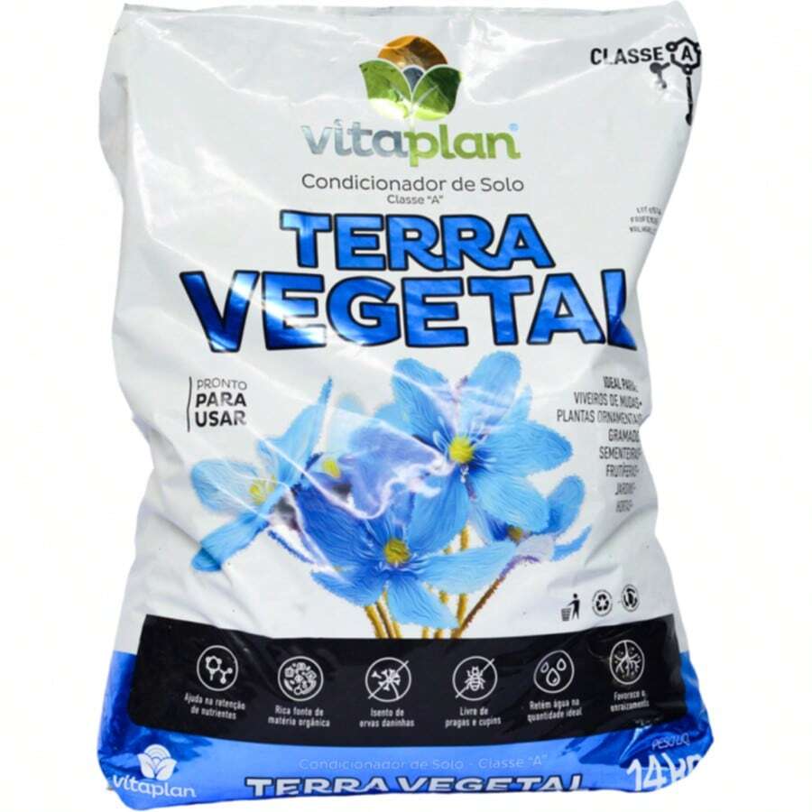 Terra Vegetal Preta Nutriplan 14kg Para Jardins E Plantas - A - Visão 1