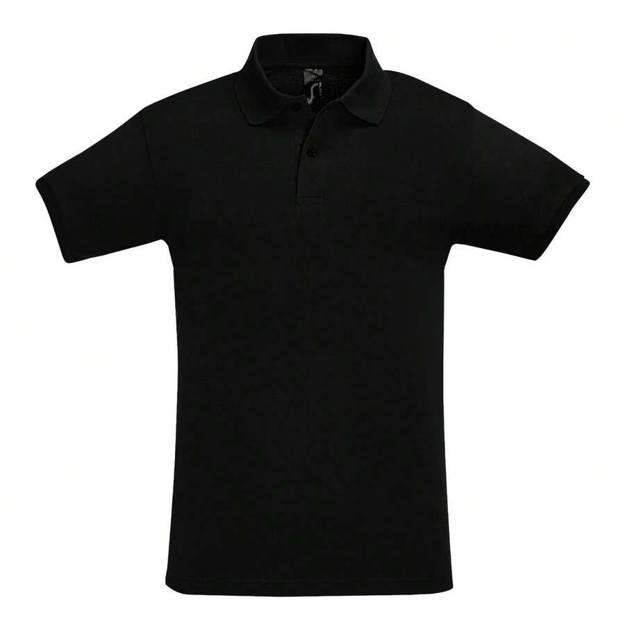 SOLS Mens Perfect Pique Short Sleeve Polo Shirt - 黑色 - 查看 1