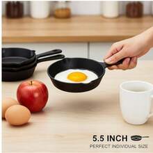 1pc Pre-Seasoned Cast Iron Skillet With Drip Hole, Suitable For Indoor And Outdoor Cooking - Cookware For Oven And Grill: Pancake Pan, Frying Pan, Wok, Cast Iron Flat Pan - Multicolor - View 13