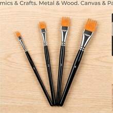 Set Sisir Kuas Lukis - 4 Buah Kuas Grainer Profesional untuk Lukisan Akrilik, Minyak & Cat Air - Kuas Tekstur untuk Seniman & Pemula, Gagang Pendek (Beberapa Kuas Mungkin Memiliki Bekas Cetakan, yang Tidak Dapat Dihindari Karena Proses Pembuatan dan Tidak Mempengaruhi Penggunaan Kuas) - Set - View 5
