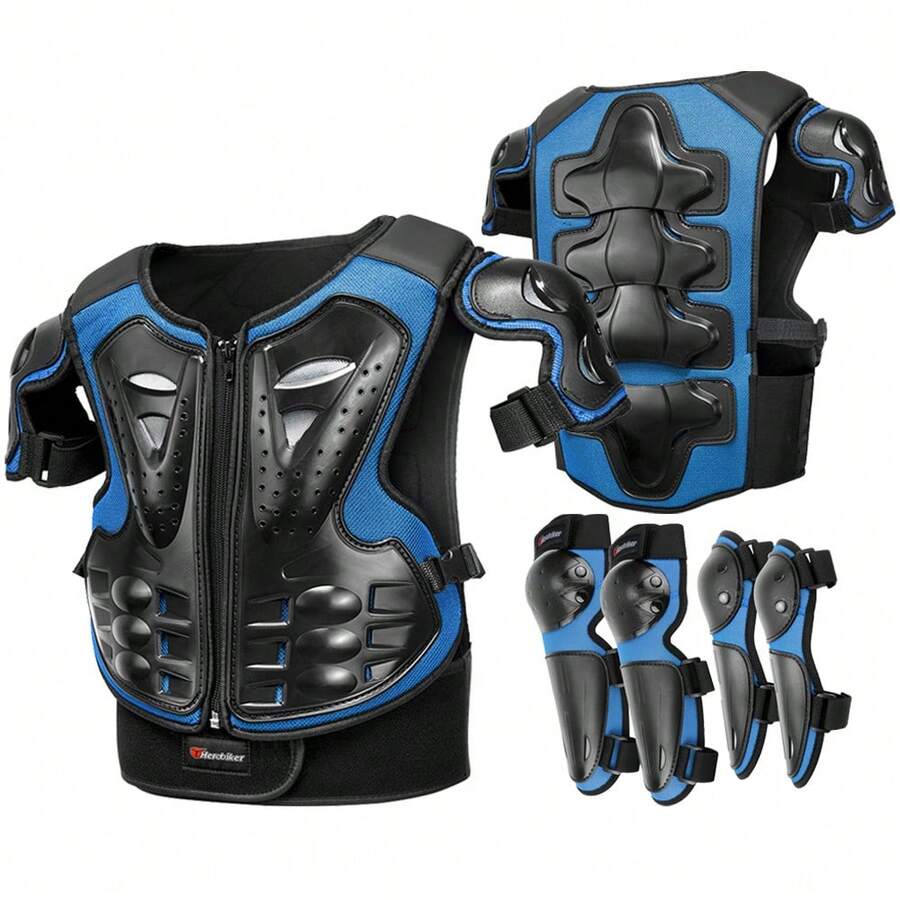 HEROBIKER 1 pieza Armadura de Motocicleta Todo Terreno Protección para Motociclista Protección de Pecho y Espalda de Caballero Armadura Unisex Anti Caídas Protección de Rodilla y Codo de Caballero Regalo Esencial para Motociclista para Conducir